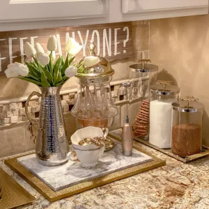 Inspire Me! Home Decor Hammered Texture Tray W/ Gold Handle