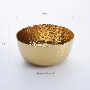 Inspire Me! Home Decor Hammered Porcelain Gold Bowl (2 Sizes)