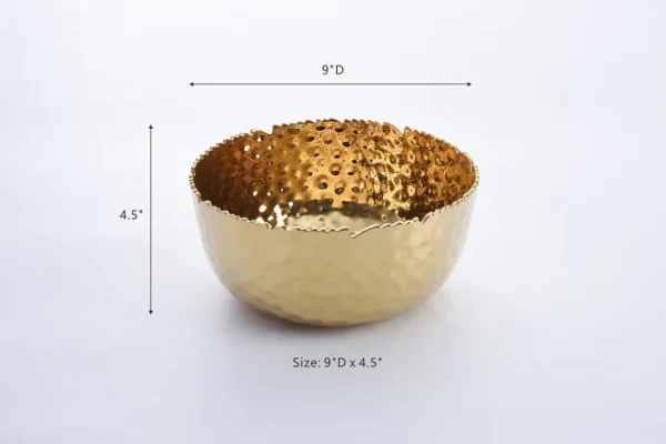 Inspire Me! Home Decor Hammered Porcelain Gold Bowl (2 Sizes)