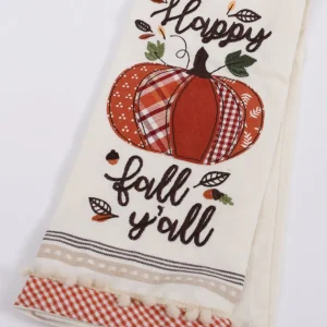 Inspire Me! Home Decor “Happy Fall Ya’ll” Pumpkin Kitchen Towel