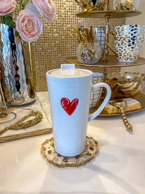 Inspire Me! Home Decor Heart Travel Mug W/ Handle KITCHEN