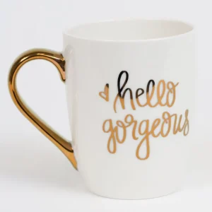 Inspire Me! Home Decor “Hello Gorgeous” Mug W/ Gold Handle