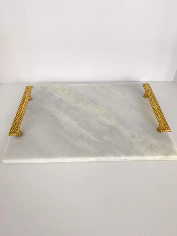 Inspire Me! Home Decor Herringbone Marble Tray