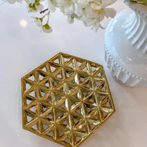 Inspire Me! Home Decor Hexagon Cutout Detailed Platter