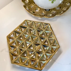 Inspire Me! Home Decor Hexagon Cutout Detailed Platter