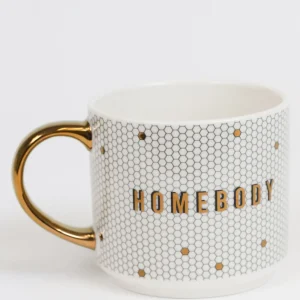 Inspire Me! Home Decor “Homebody” Gold & White Tile Mug