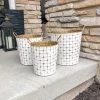 Inspire Me! Home Decor Indoor/Outdoor Gold And White Etched Planters (3 Sizes)