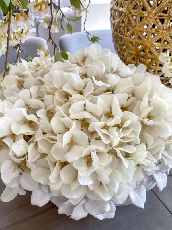 Inspire Me! Home Decor Ivory Hydrangea Stem (29″L)