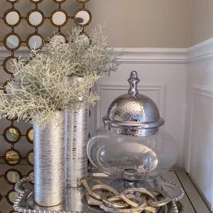 Inspire Me! Home Decor Jars Oversized Silver Hammered Lid Apothecary Jar