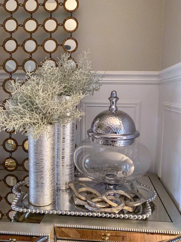 Inspire Me! Home Decor Jars Oversized Silver Hammered Lid Apothecary Jar