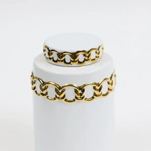 Inspire Me! Home Decor Jars White Ceramic Lidded Jar With Stunning Gold Chain Details (3 Sizes)