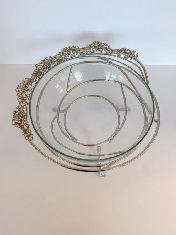 Inspire Me! Home Decor Jeweled Edge Bowl With Glass Insert (2 Colors)