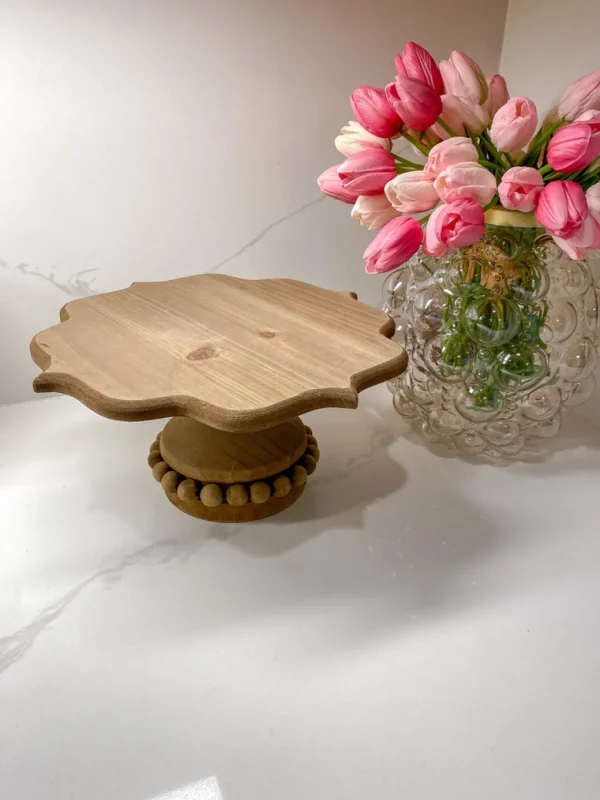 Inspire Me! Home Decor KITCHEN Unique Beaded Wood Cake Stand