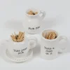 Inspire Me! Home Decor KITCHEN White Ceramic Toothpick Holder (3 Shapes)