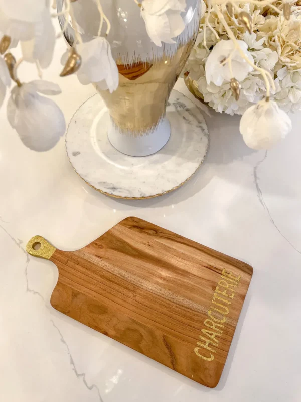 Inspire Me! Home Decor KITCHEN Wood Charcuterie Board With Gold Handle