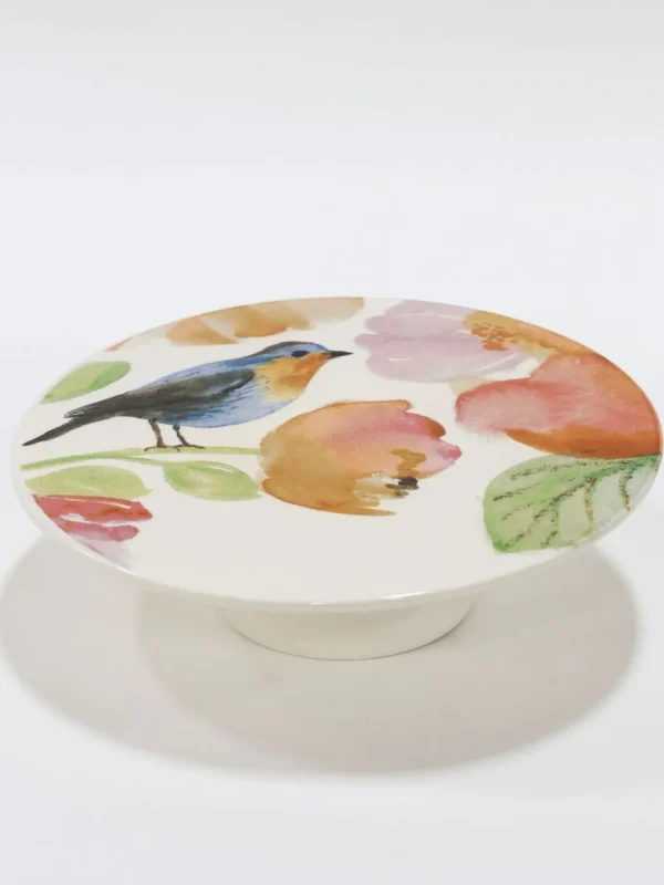 Inspire Me! Home Decor KITCHEN Bird & Floral Cakestand