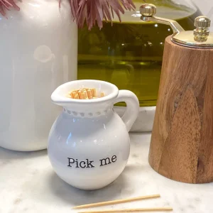 Inspire Me! Home Decor KITCHEN White Ceramic Toothpick Holder (3 Shapes)