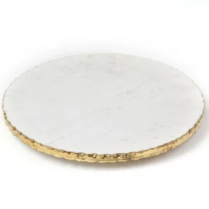 Inspire Me! Home Decor Large Marble Lazy Susan With Gold Edge