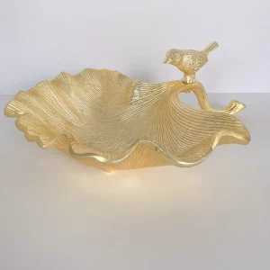 Inspire Me! Home Decor Large Gold Leaf Bowl W/ Bird