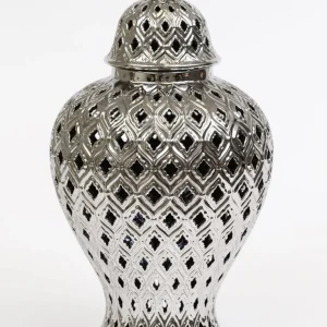 Inspire Me! Home Decor Large Silver Bulbed Ginger Jar