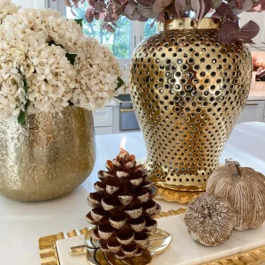 Inspire Me! Home Decor Large Glitter Pinecone Candle