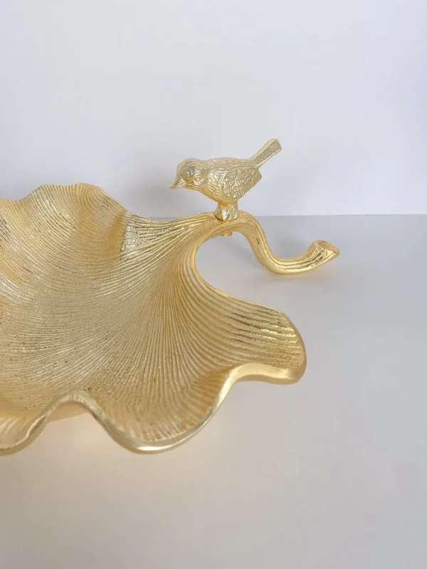 Inspire Me! Home Decor Large Gold Leaf Bowl W/ Bird