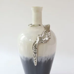 Inspire Me! Home Decor Large Glass Vase W/ Silver Metal Decor (2 Sizes)