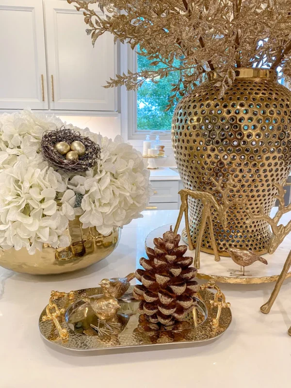 Inspire Me! Home Decor Large Glitter Pinecone Candle