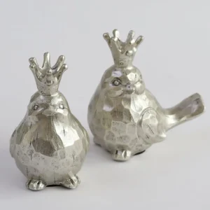 Inspire Me! Home Decor Light Champagne Birds W/ Crowns, Set Of 2