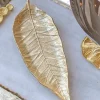 Inspire Me! Home Decor Long Slim Gold Metal Leaf Tray