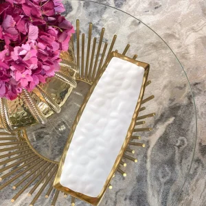 Inspire Me! Home Decor Long Gold Edge Tray