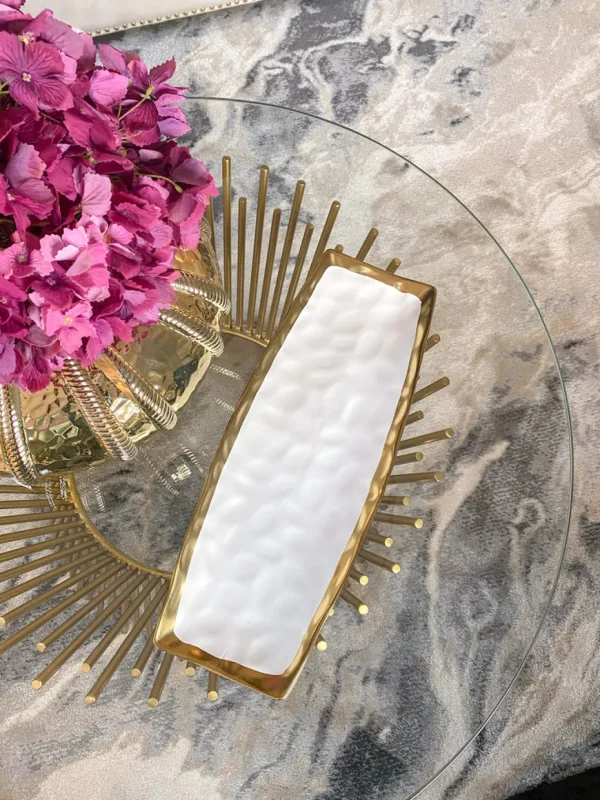 Inspire Me! Home Decor Long Gold Edge Tray