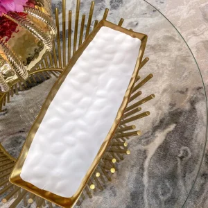 Inspire Me! Home Decor Long Gold Edge Tray