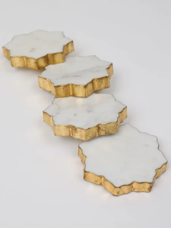 Inspire Me! Home Decor Lotus Shaped Marble Coasters