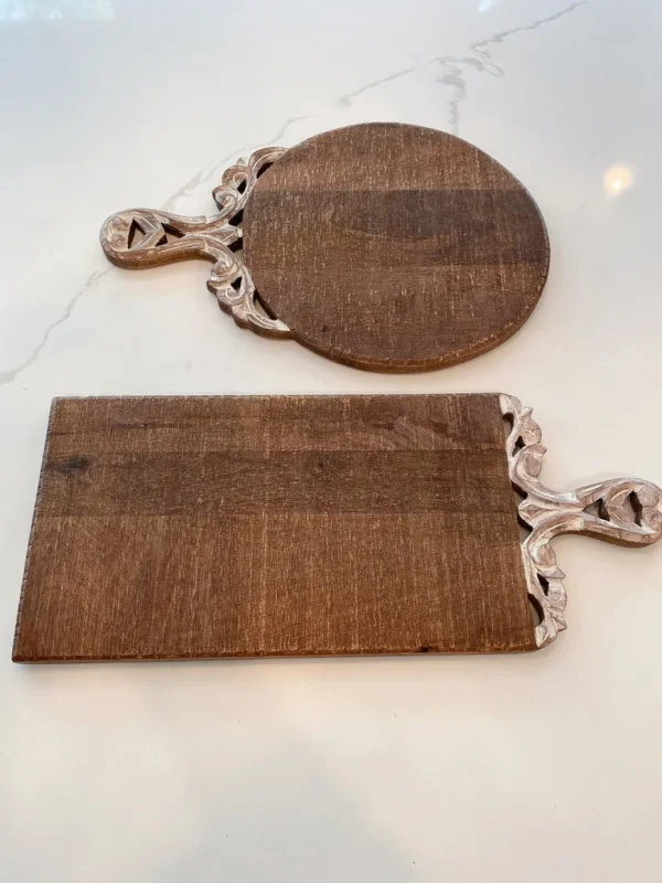 Inspire Me! Home Decor Mango Wood Scroll Handle Serving Trays (2 Styles)