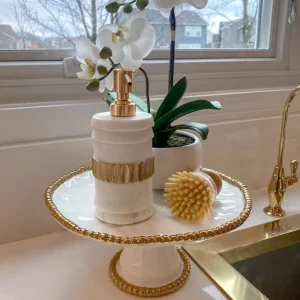 Inspire Me! Home Decor Marble And Gold Stripe Dispenser