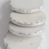 Inspire Me! Home Decor Marble Coasters W/ Silver Hammered Edge