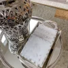 Inspire Me! Home Decor Marble Coasters W/ Silver Trim And Tray Set