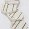 Inspire Me! Home Decor Marble Hexagon Coasters With Gold Inlay (Set Of 4)