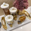 Inspire Me! Home Decor Marble Tray With Gold Lava Handles