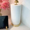 Inspire Me! Home Decor Marble Paper Towel Holder With Gold Flower Detail