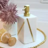 Inspire Me! Home Decor Marble Soap Dispenser With Gold Line Detail