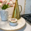 Inspire Me! Home Decor Marble Spice Bowl W/ Gold Rim And Gold Spoon