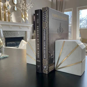 Inspire Me! Home Decor Marble Geometric Bookends