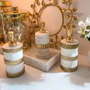 Inspire Me! Home Decor Marble And Gold Stripe Dispenser