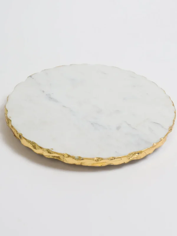 Inspire Me! Home Decor Marble Trivet With Gold Edges