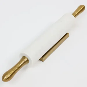 Inspire Me! Home Decor Marble Rolling Pin With Gold Hammered Handles