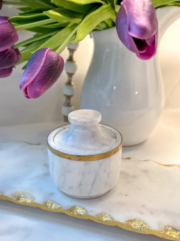 Inspire Me! Home Decor Marble Spice Jar With Lid Gold