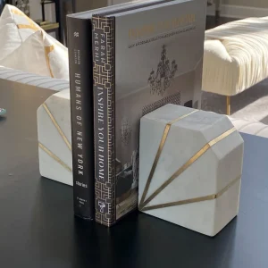 Inspire Me! Home Decor Marble Geometric Bookends