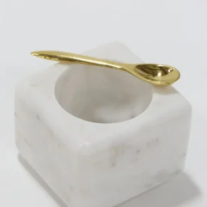 Inspire Me! Home Decor Marble Spice Bowl W/ Gold Spoon